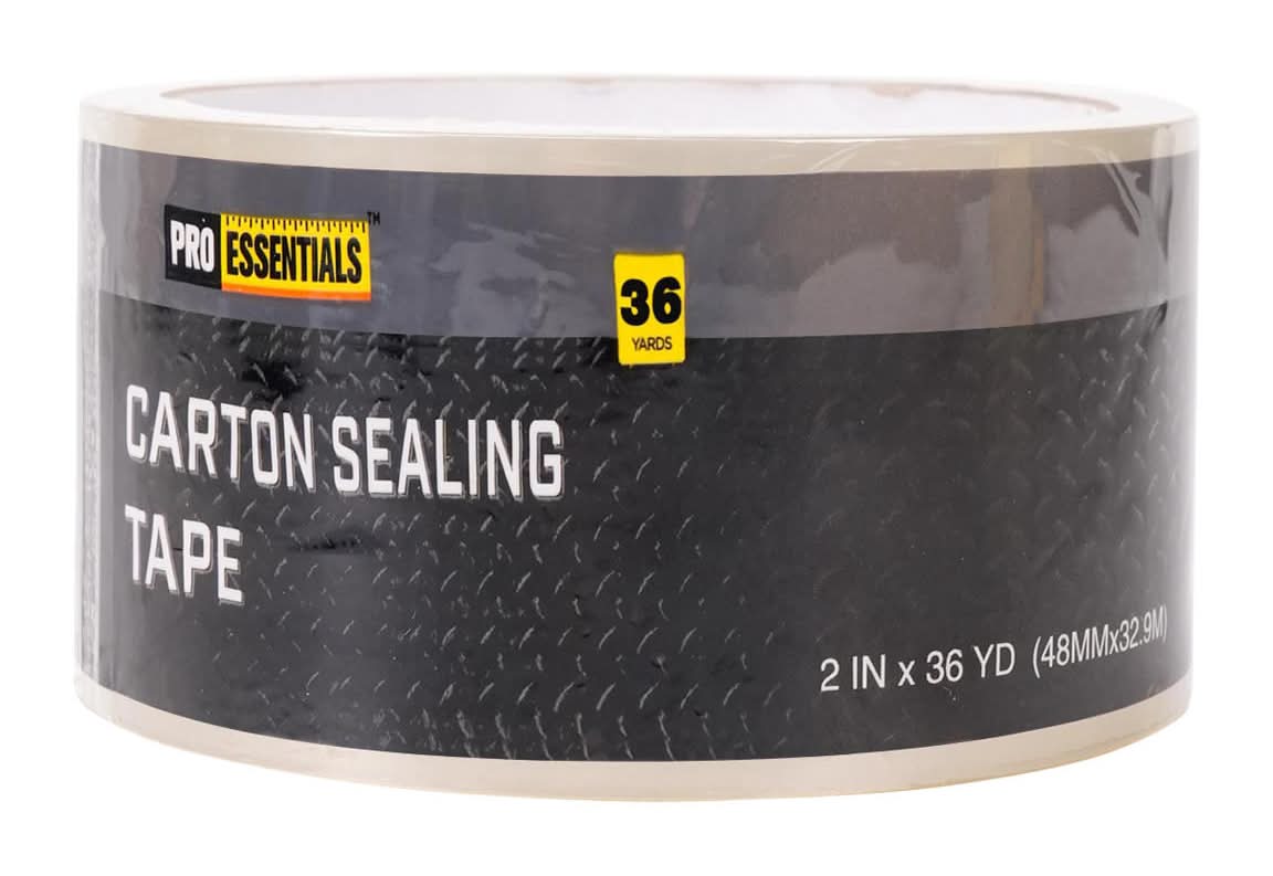 Pro Essentials Carton Sealing Tape Clear 2 In X 36 Yd