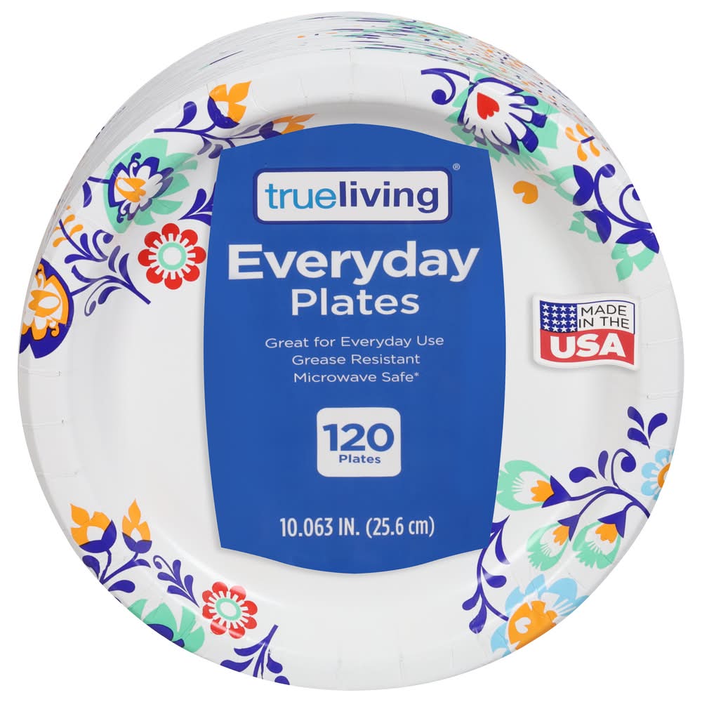 TrueLiving Everyday Plates, 10.063 in (120 ct)