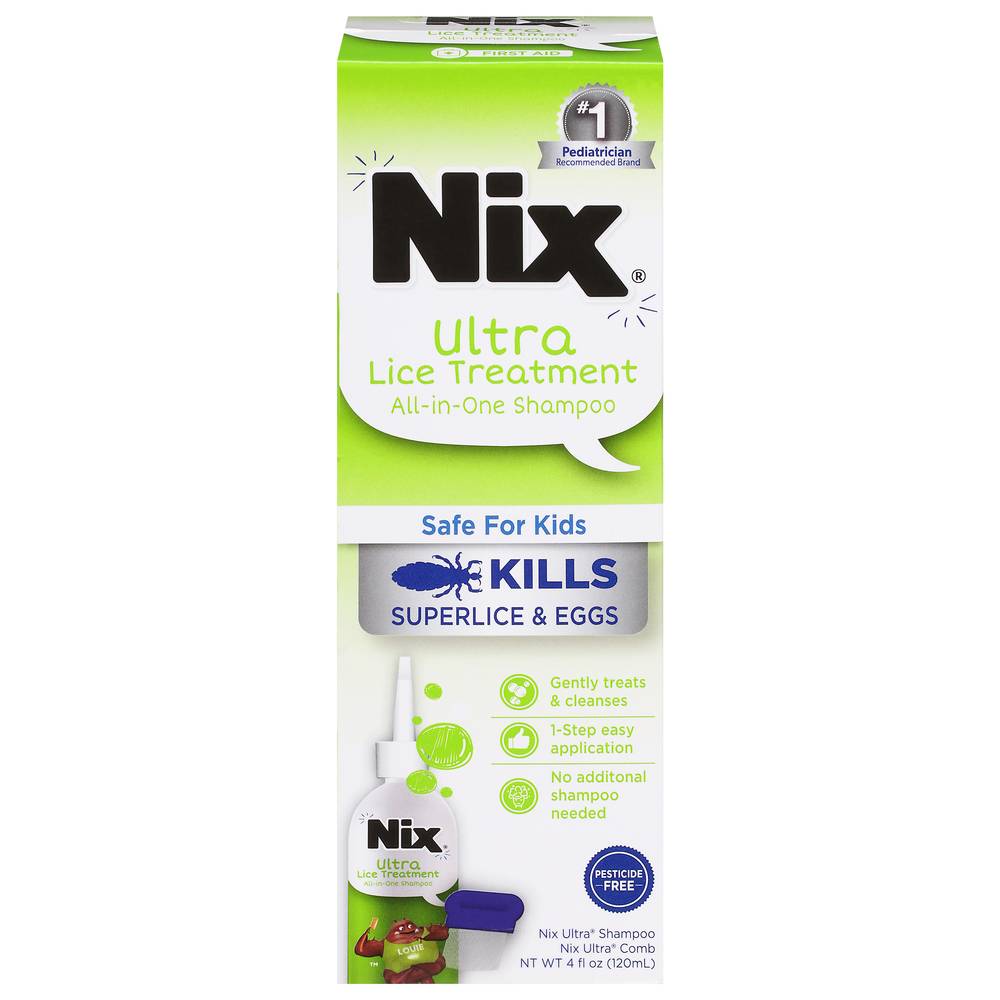 Nix Ultra Superlice Treatment All-In-One Shampoo & Lice Removal Comb