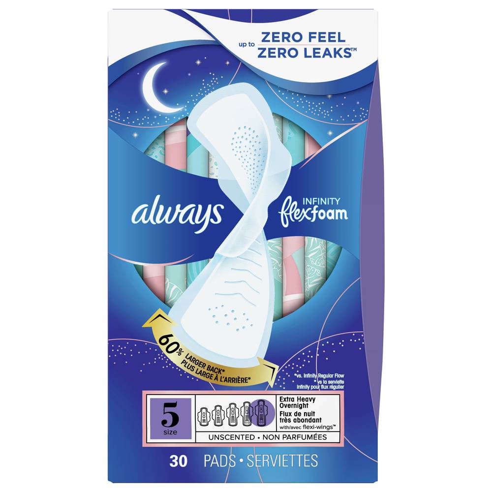 Always Infinity Overnight Pads With Wings Size 5 (30 ct)