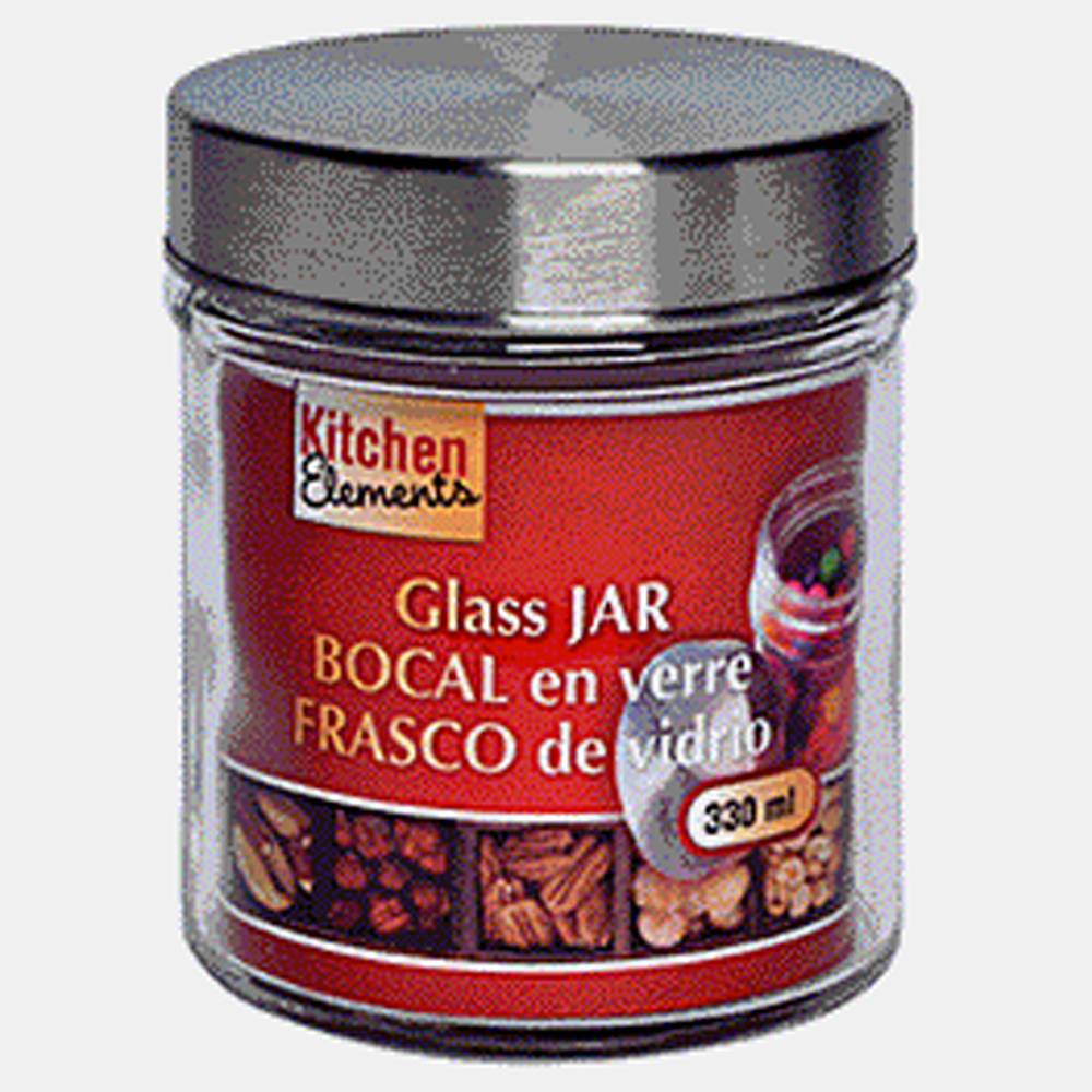 Glass Storage Jar with Metal Lid (330ml)