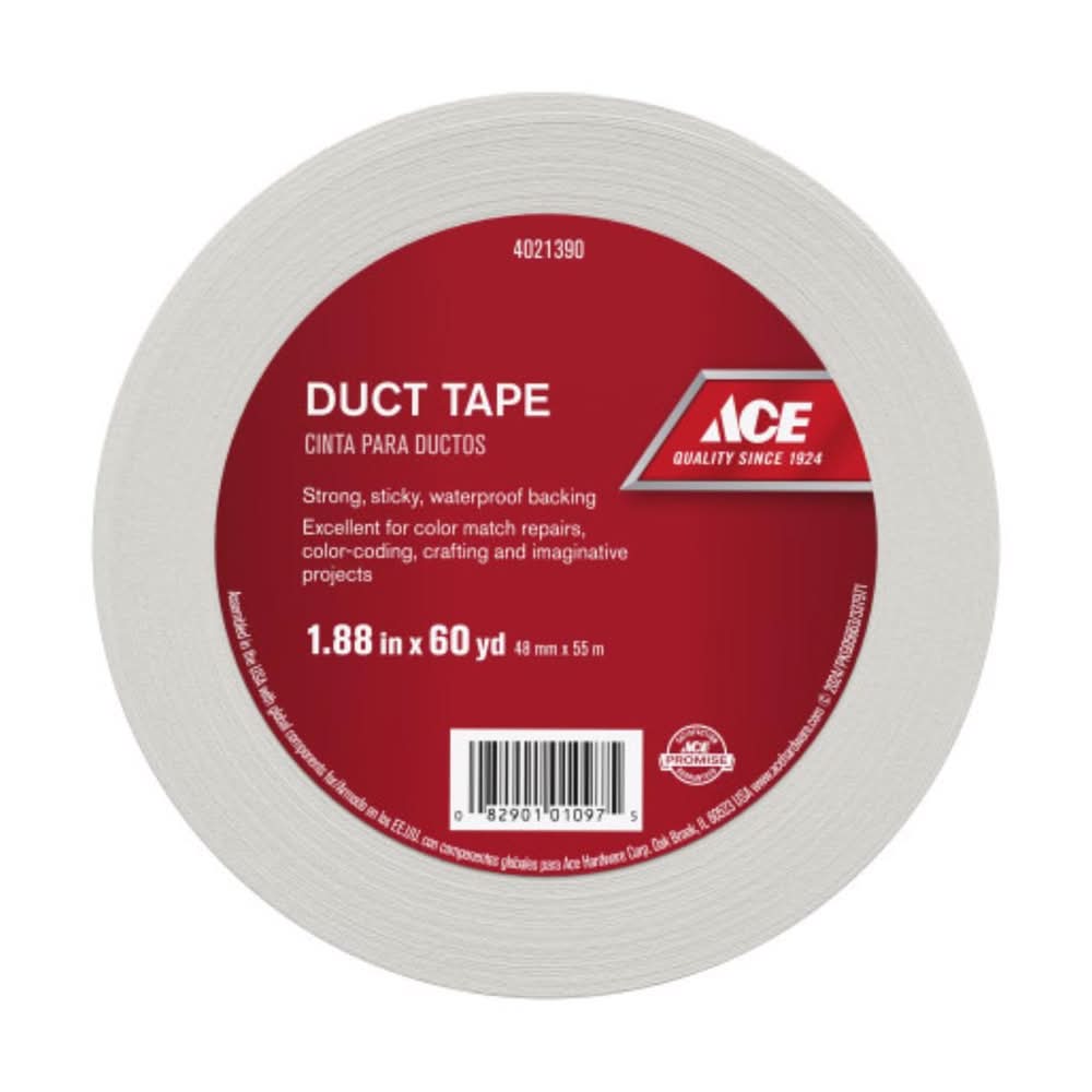 ACE 1.88 In. W X 60 Yd L White Solid Duct Tape