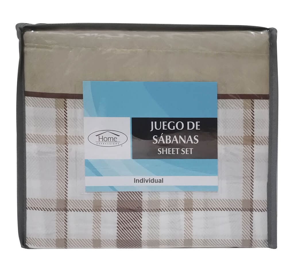 Home Expressions · Sábanas porter beige individual