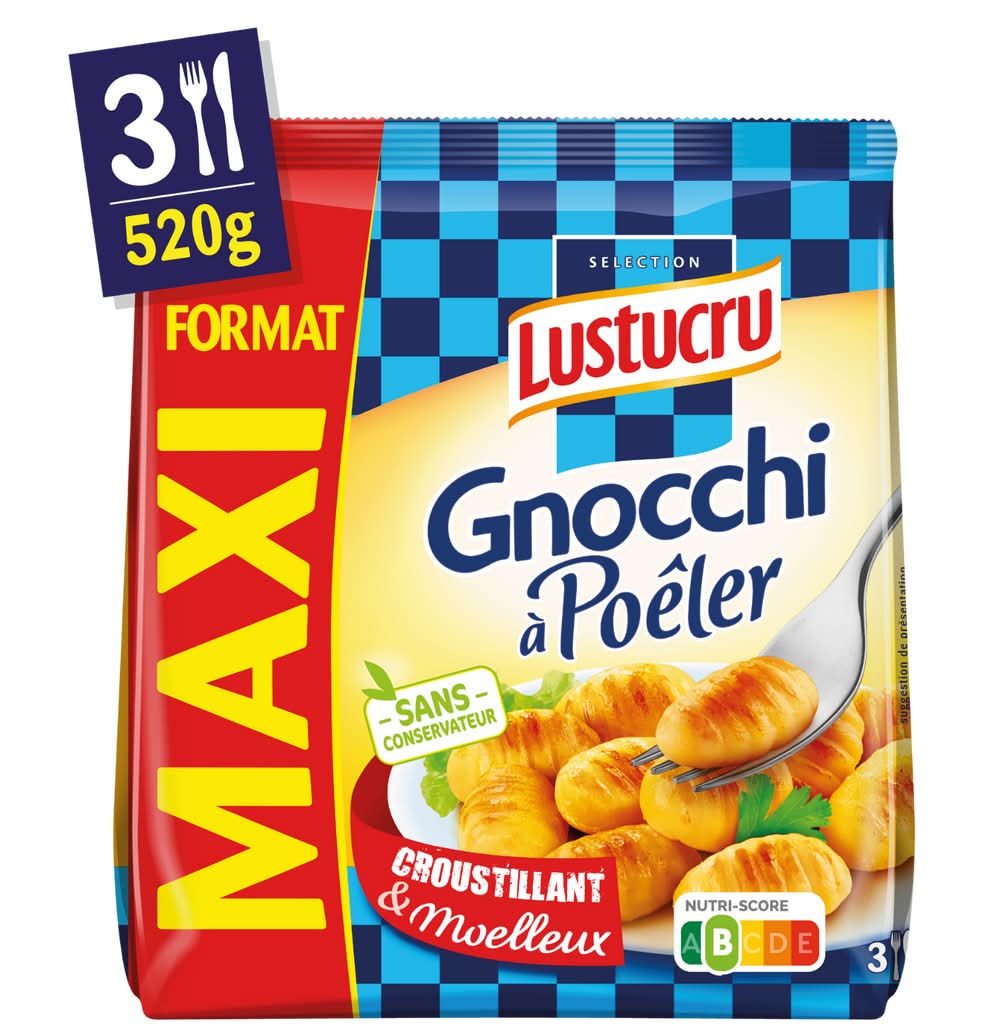 Lustucru Sélection - Gnocchi à poêler croustillants et moelleux (520g)