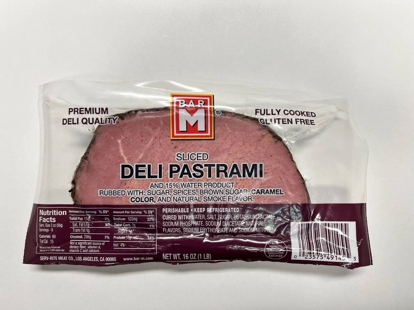 Bar-M Pastrami Sliced 14-1Lb