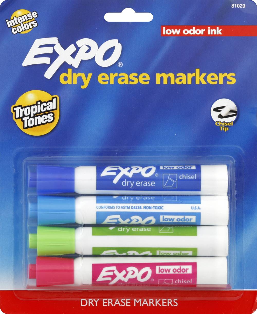 Expo Low Odor Chisel Tip Dry Erase Markers