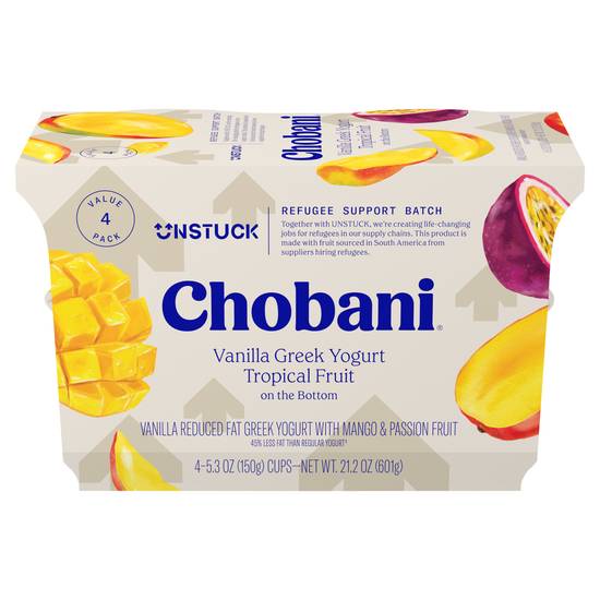 Chobani Vanilla Yogurt With Tropical Fruit (4 ct)