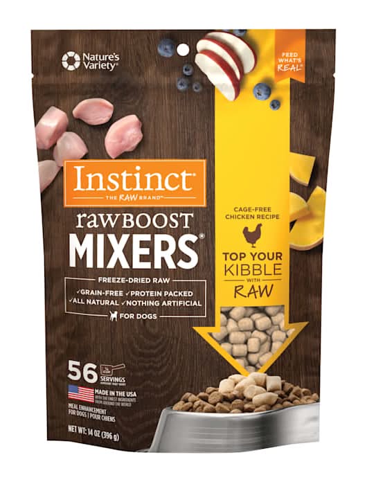 Instinct Freeze Dried Raw Boost Mixers Grain Free Cage Free Chicken Recipe All Natural Dog Food Topper, 14 oz.
