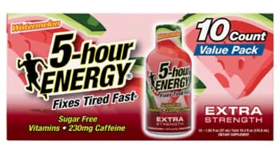 5-Hour Energy Extra Strength Dietary Supplement, Watermelon (10 x 1.93 fl oz)
