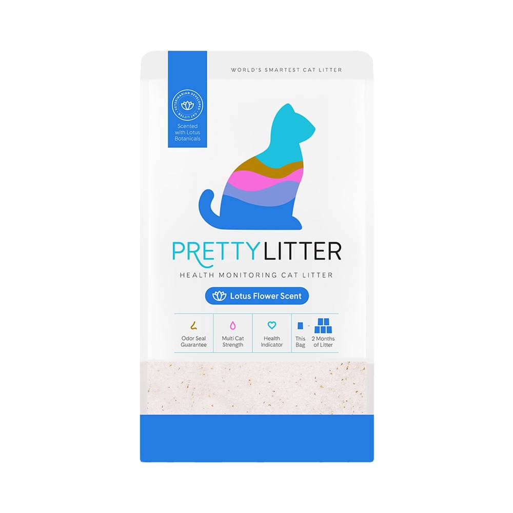 Pretty Litter Health Monitoring Multi-Cat Crystal Cat Litter - Lotus Blossom Scented, Lightweight (Size: 8 Lb)