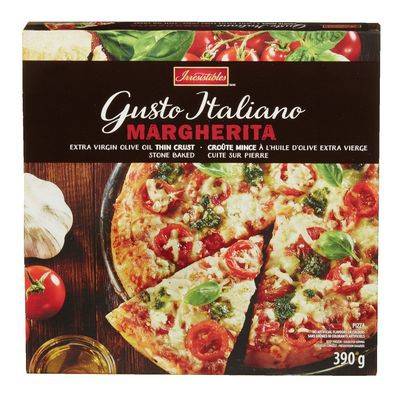 Irresistibles pizza à croûte mince margherita surgelée, gusto italiano (390  g) - gusto italiano margherita thin crust pizza (390 g), Delivery Near You