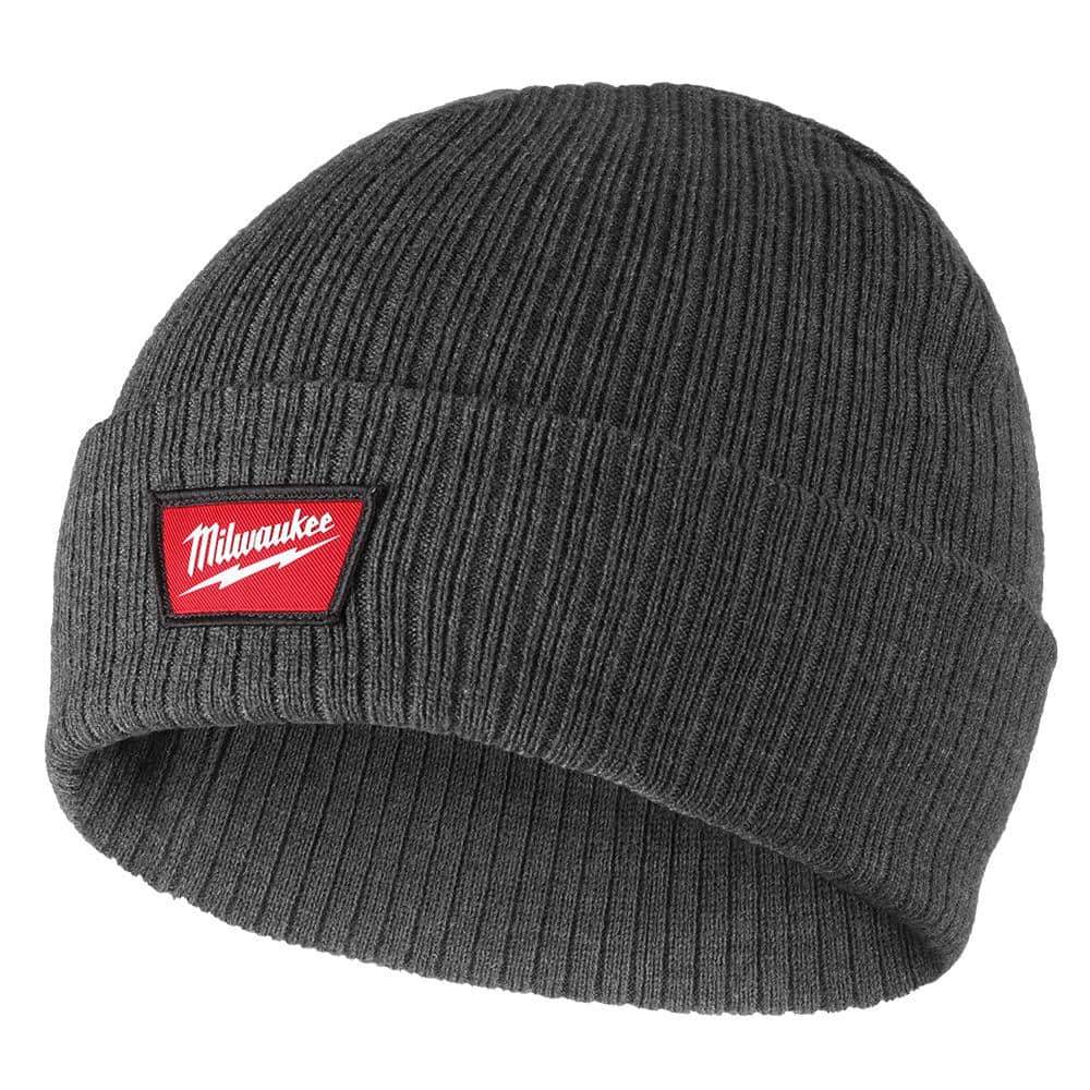 Milwaukee Men'S Gray Rib-Knit Cuffed Beanie Cap