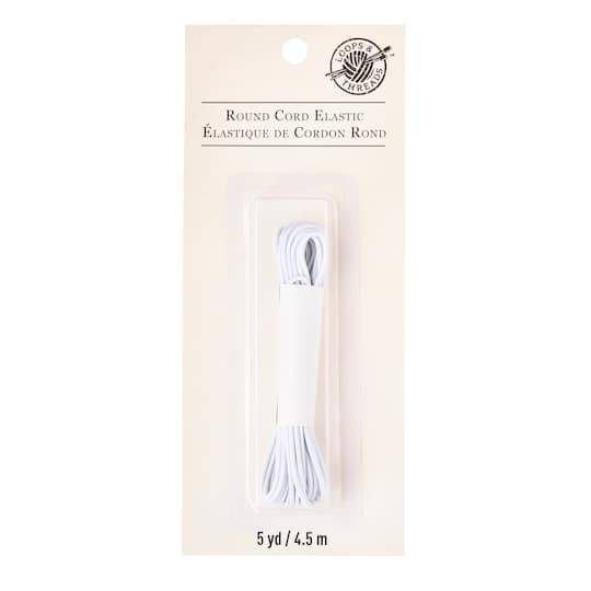 Loops & Threads Round Cord Elastic, White