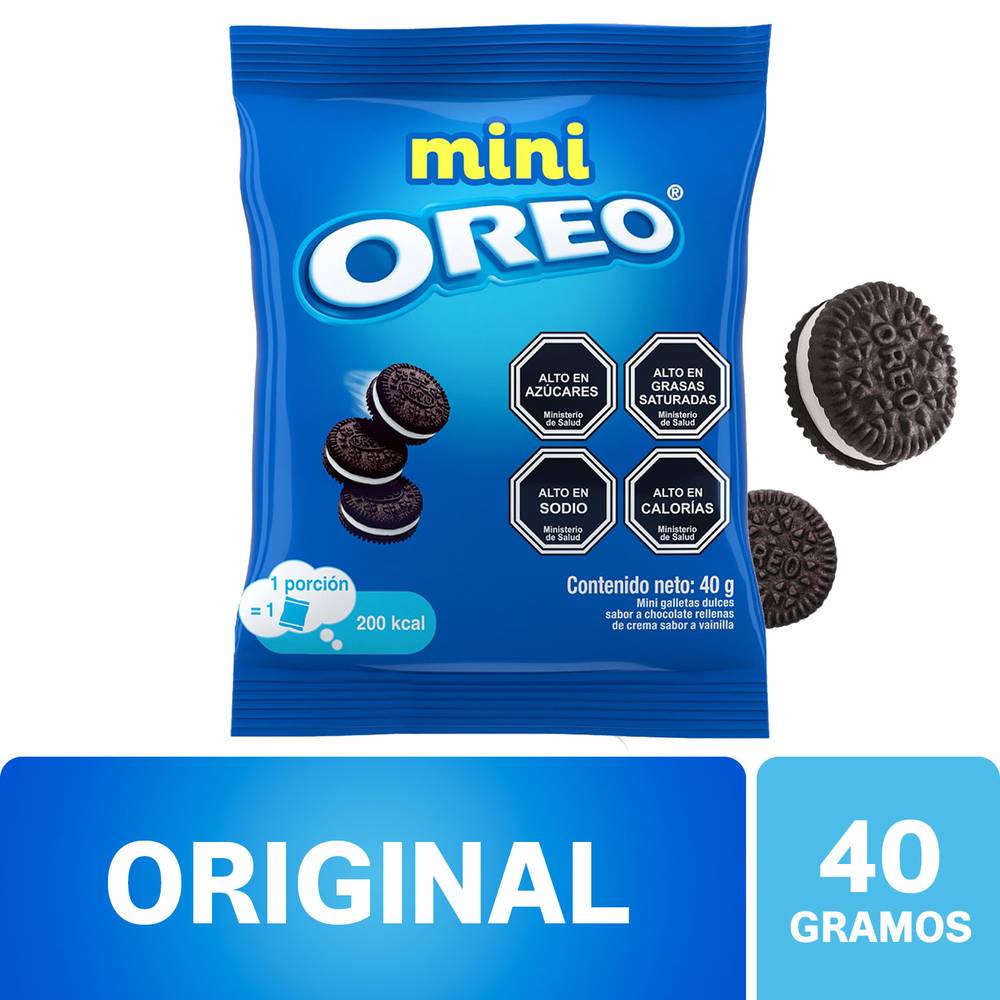 Oreo mini galletas rellenas sabor original (bolsa 40 g)