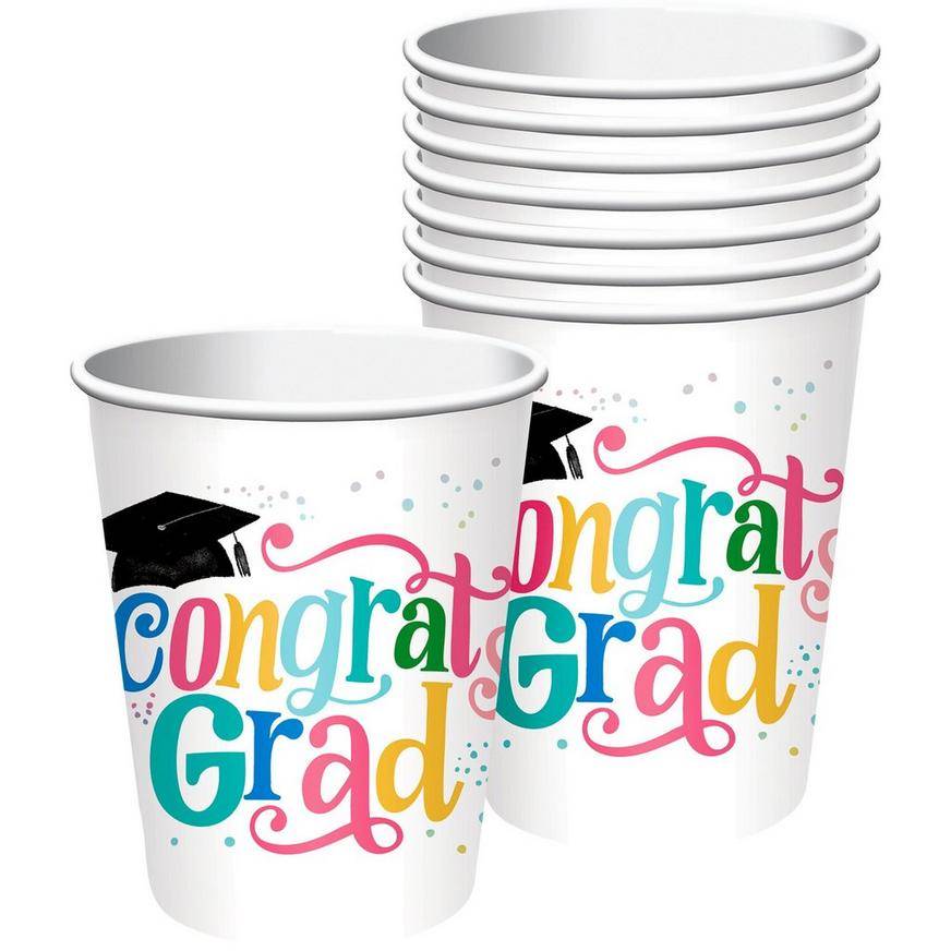 Party City Follow Your Dreams Graduation Plastic Cups (multi-colour)