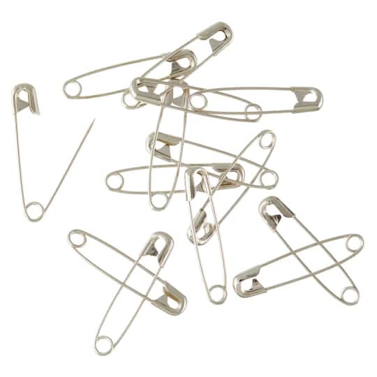 Loops & Threads Safety Pins, 1.06 In, Nickel (14 ct)