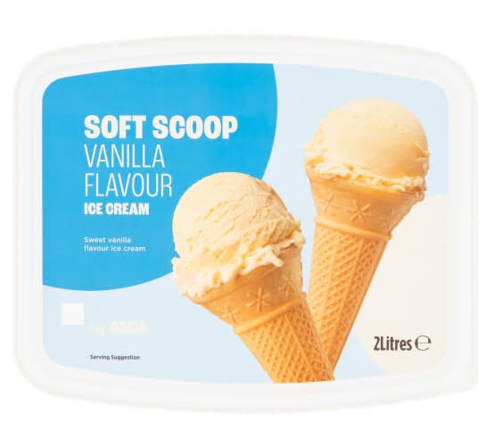 ASDA Soft Scoop Vanilla Flavour Ice Cream (2L)