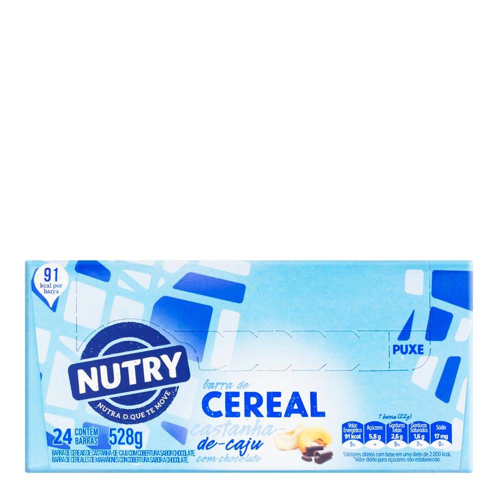 Nutry · Barra cereal castanha de caju e chocolate (528 g)