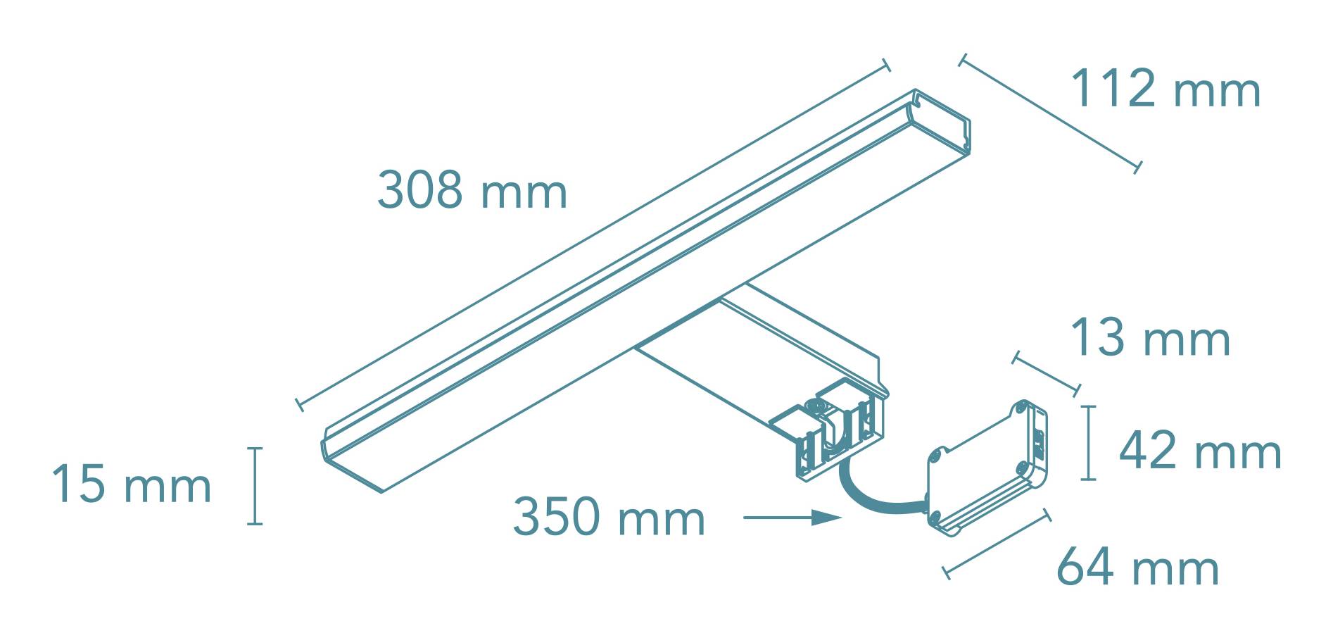 Aplique para espelho PANDORA CROMADO LED 30 CM