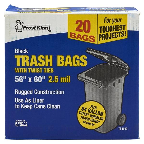 64 Gal Contractor Trash Bags For Wheeled Cans