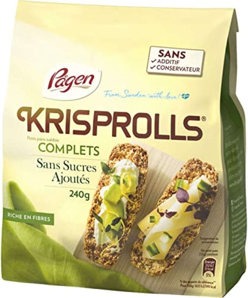 Krisprolls petits pains suédois complets sans sucre ajoutés 240g