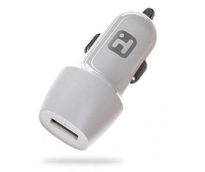 Ihome 6ft Lightning Cable With Usb Car Charger (white)