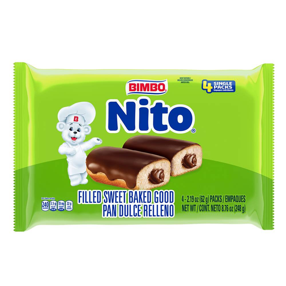 Bimbo Nito Creme-Filled Sweet Roll, Chocolate (8.76 oz, 4 ct)