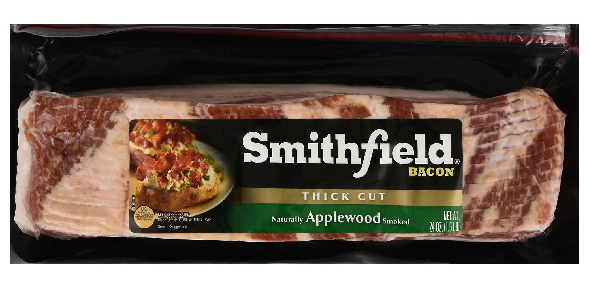 Smithfield Thick Cut Naturally Applewood Smoked Bacon (24 oz)
