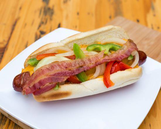 Super Cheesy Bacon Hot Dog