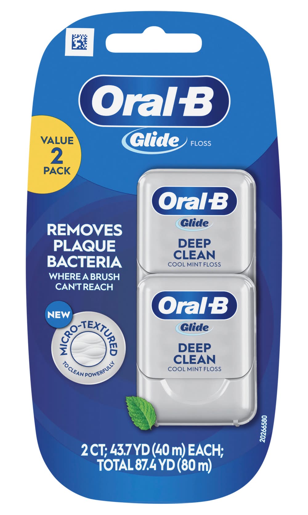Oral-B Pro-Health Glide Deep Clean Floss, Cool Mint, 80 m (2 ct)