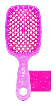 UNbrush Detangler Hair Brush, Glitter Rose Quartz