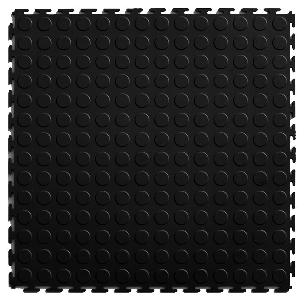 Blue Hawk 20-1/2-in x 20-1/2-in Raised Coin PVC Interlocking Garage Floor Tile (2.7-sq ft) | CN540BK45