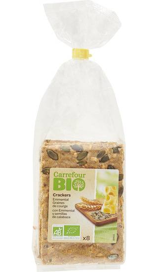 FID - Crackers bio emmental graines de courge CARREFOUR BIO - le paquet de 8 - 200g