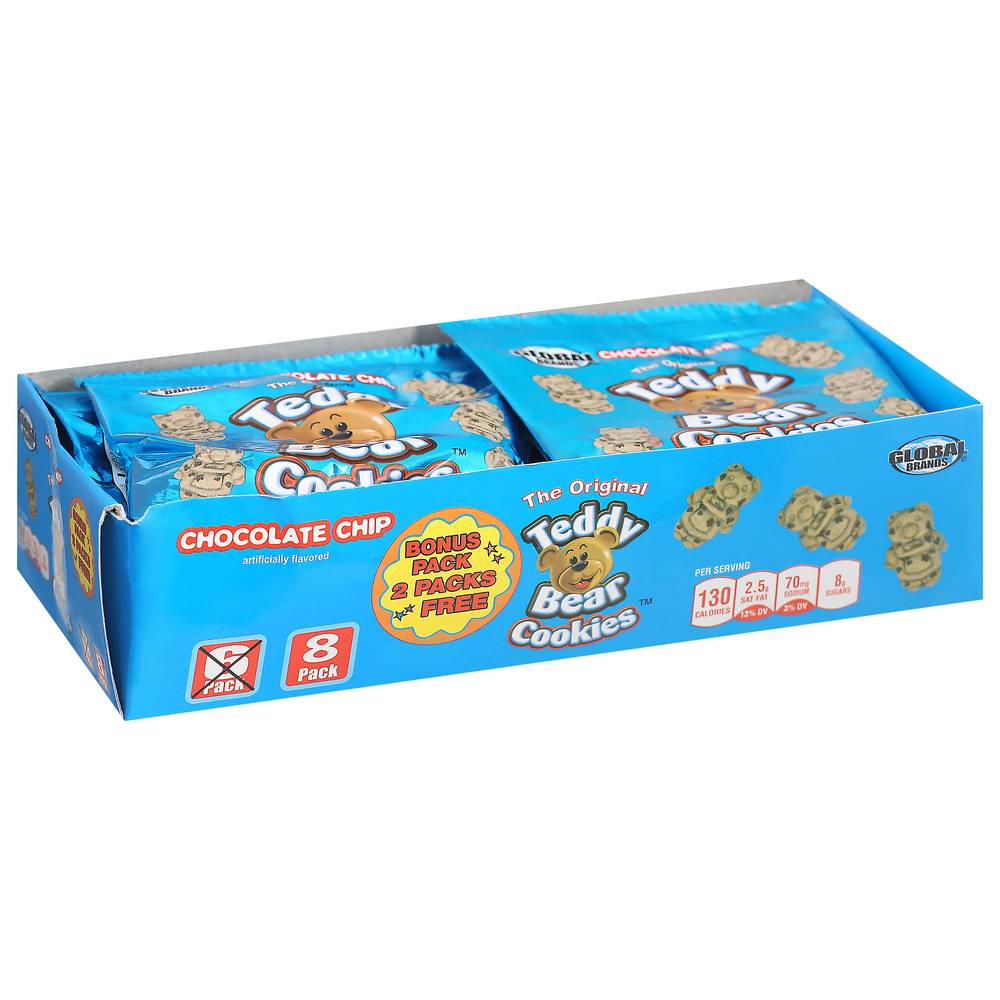 Global Brands Teddy Bear Chocolate Chip Cookies (8 ct)