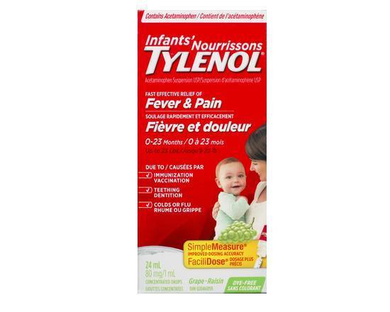 Tylenol Dye Free Infant Grape 24mL