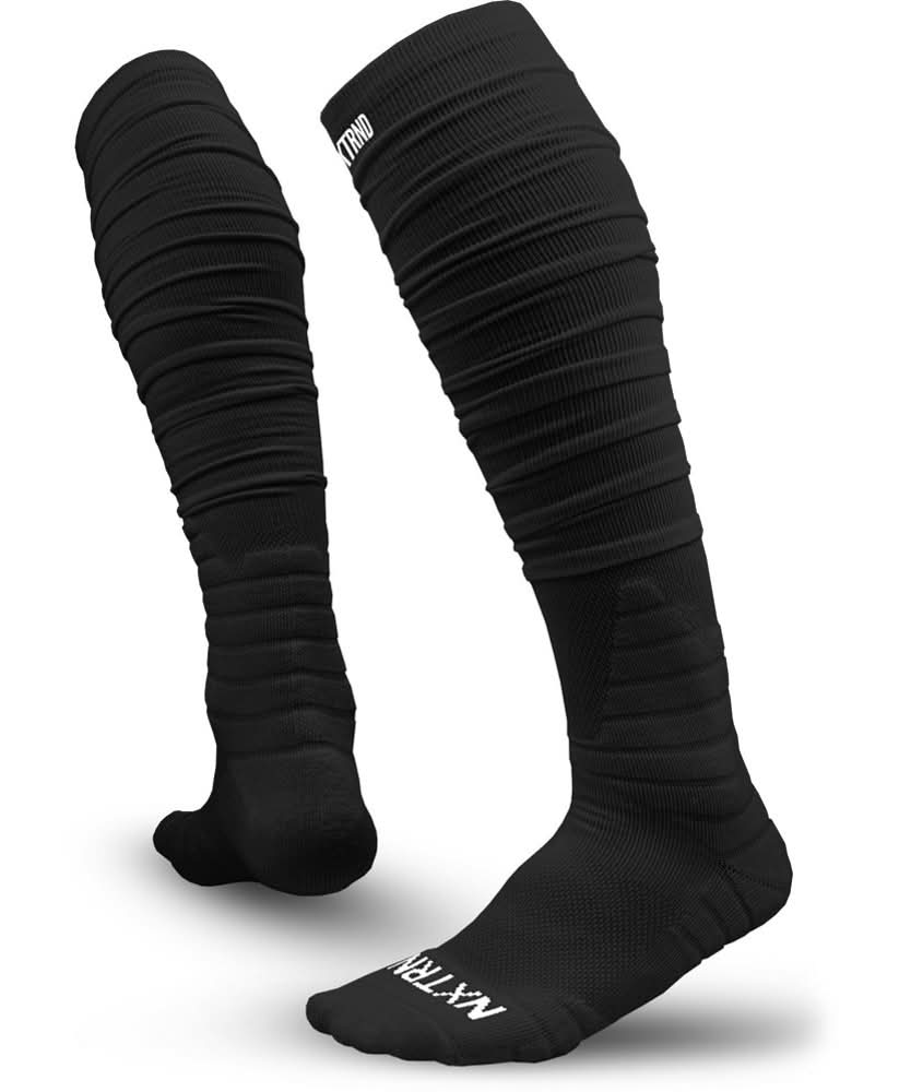 NXTRND Youth XTD® Scrunch Football Socks, Black, One Size