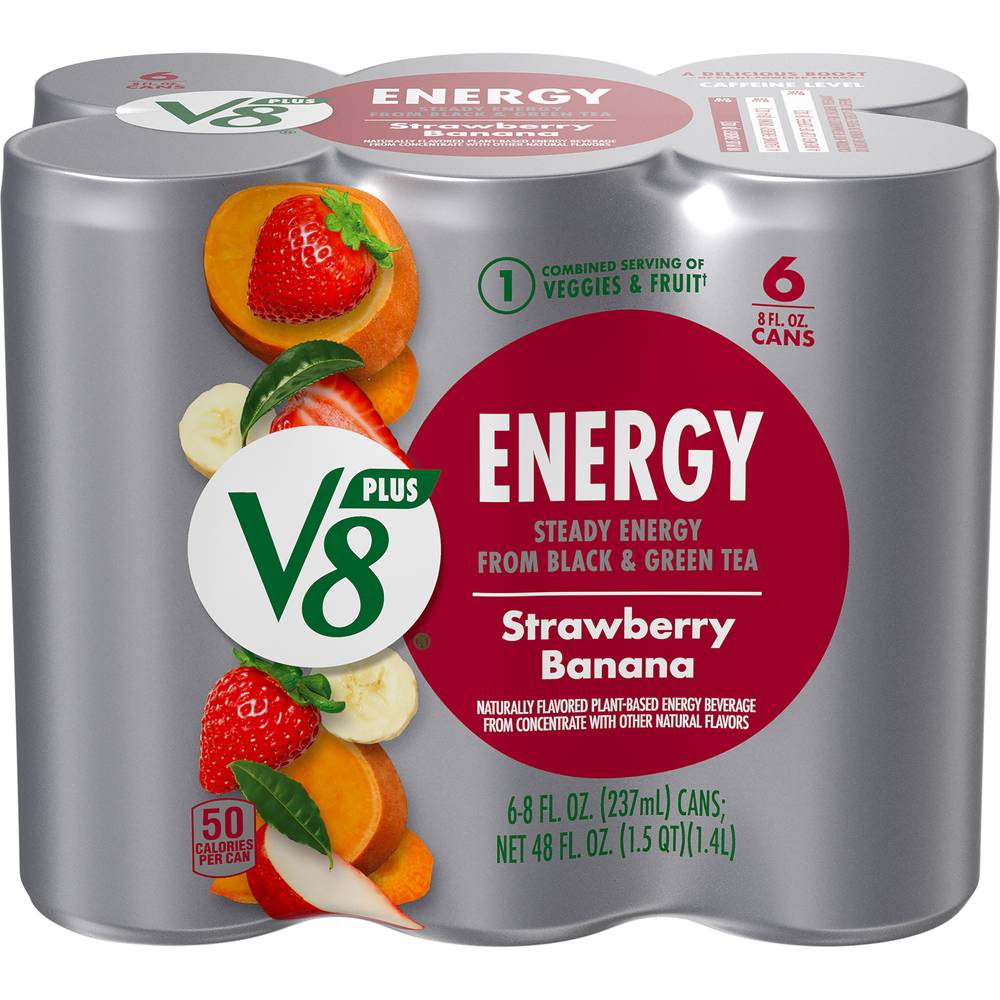 V8 Plus Energy Strawberry Banana Drink (6 x 8 fl oz)