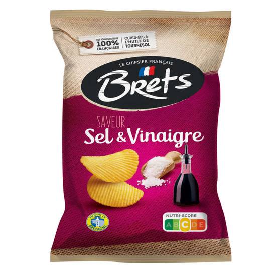 BRET'S - Chips - Saveur sel et vinaigre - 125g