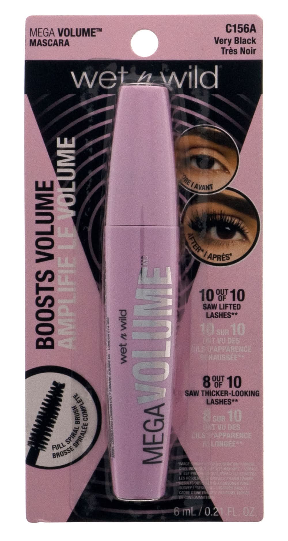 wet n wild Mega Volume Mascara, Very Black C156a (6 ml)
