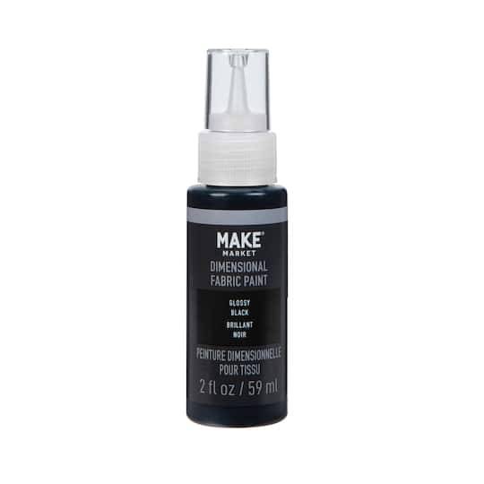 Make Market Glossy Dimensional Fabric Paint, Black (2 fl oz)