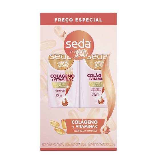 Seda shampoo e condicionador com colágeno + vitamina c by niina secrets (2x325ml)
