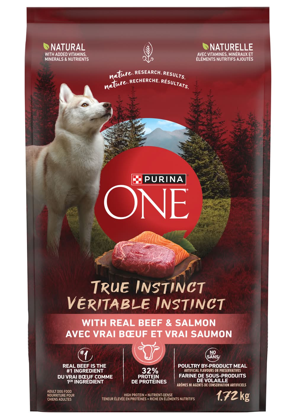 Purina One Natural True Instinct Dry Dog Food, Beef & Salmon, Adult (1.72 kg)