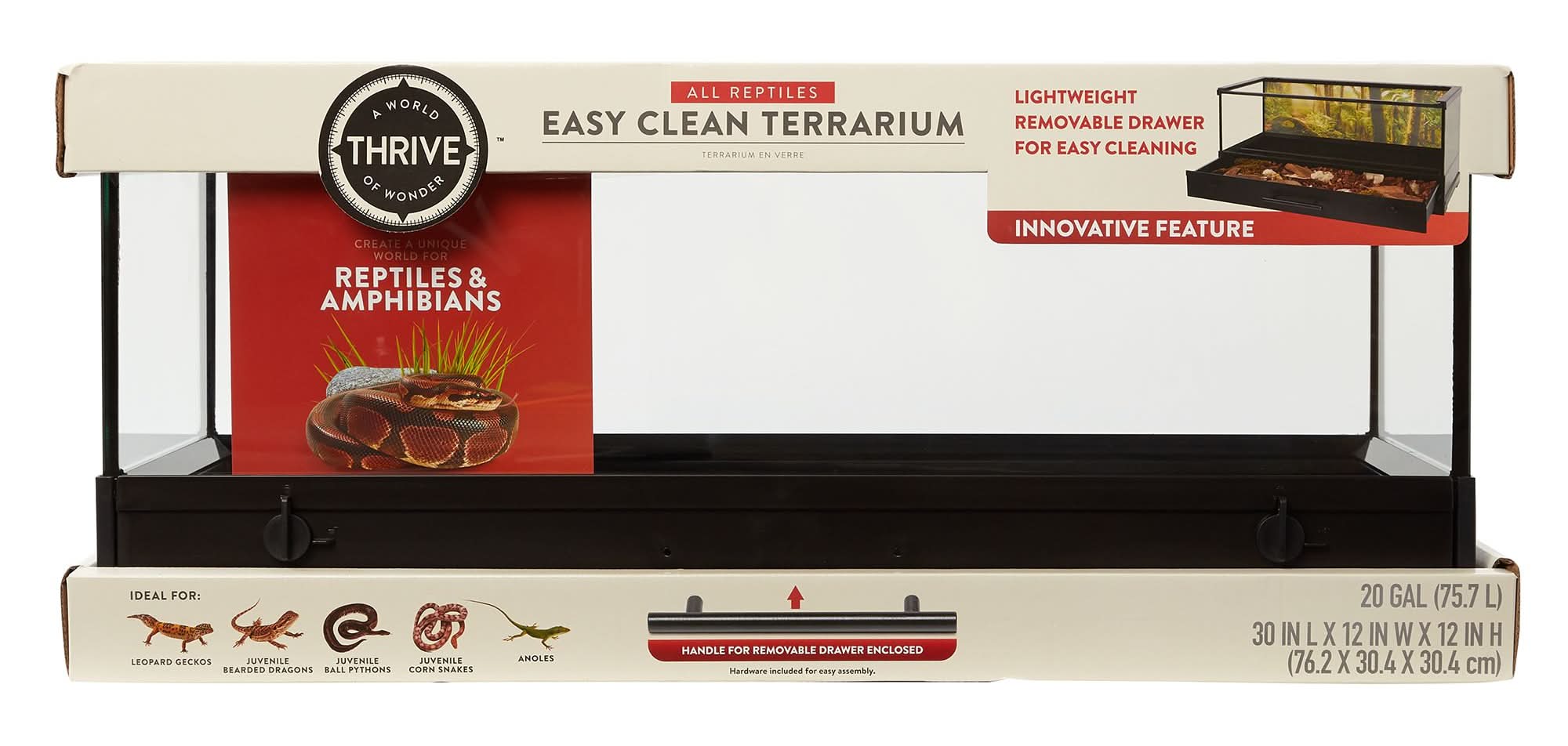 Thrive Easy Clean Reptile Terrarium (Size: 20 Gal)