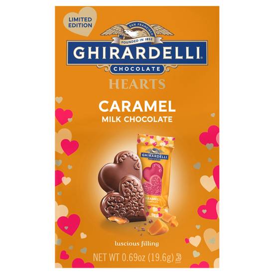 Ghirardelli Milk Chocolate Caramel Duet Hearts