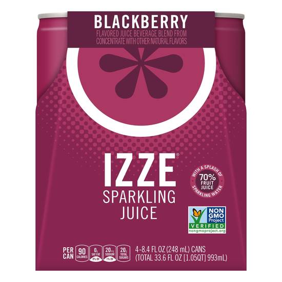 Izze Blackberry Sparkling Juice (4 ct, 8.4 floz)