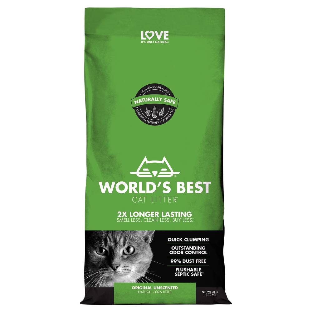 World's Best Cat Litter Original Unscented Corn Litter (28 lbs)