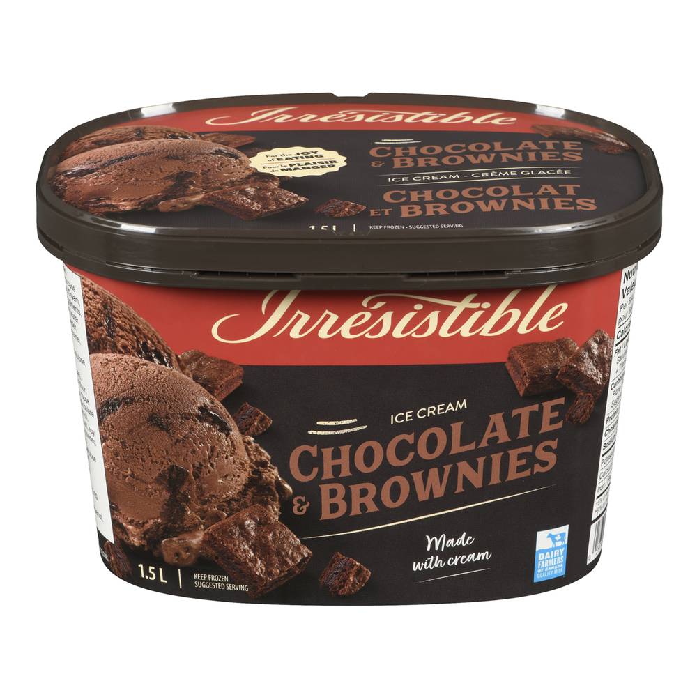 Irresistibles Avalanche Ice Cream, Chocolate - Brownies (1.5 L)