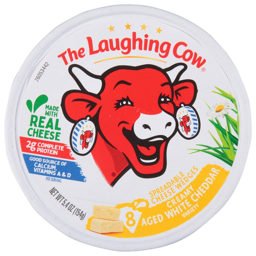 The Laughing Cow Creamy Aged White Cheddar Cheese Spread (5.4 oz, 8 ct)