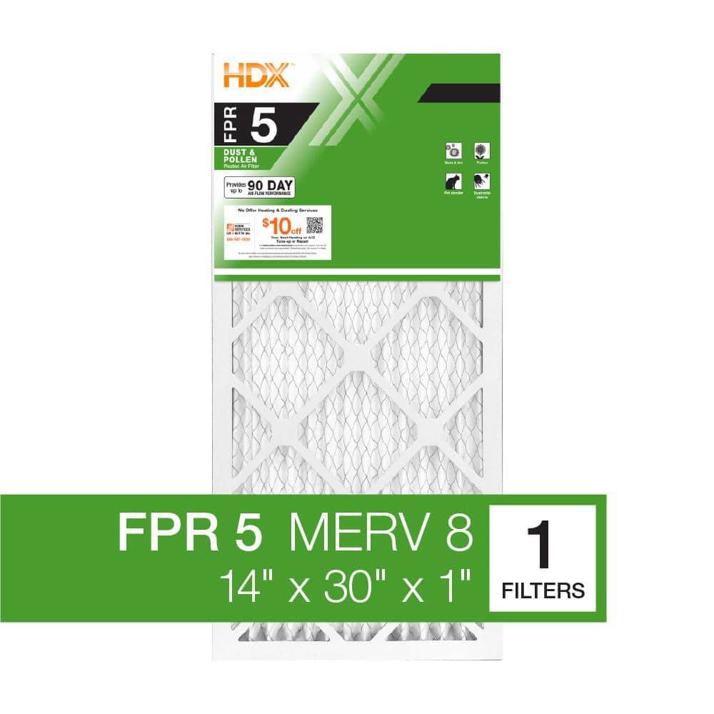 HDX Standard Pleated Air Filter Fpr 5, Merv 8, 14 In. X 30 In. X 1 In.