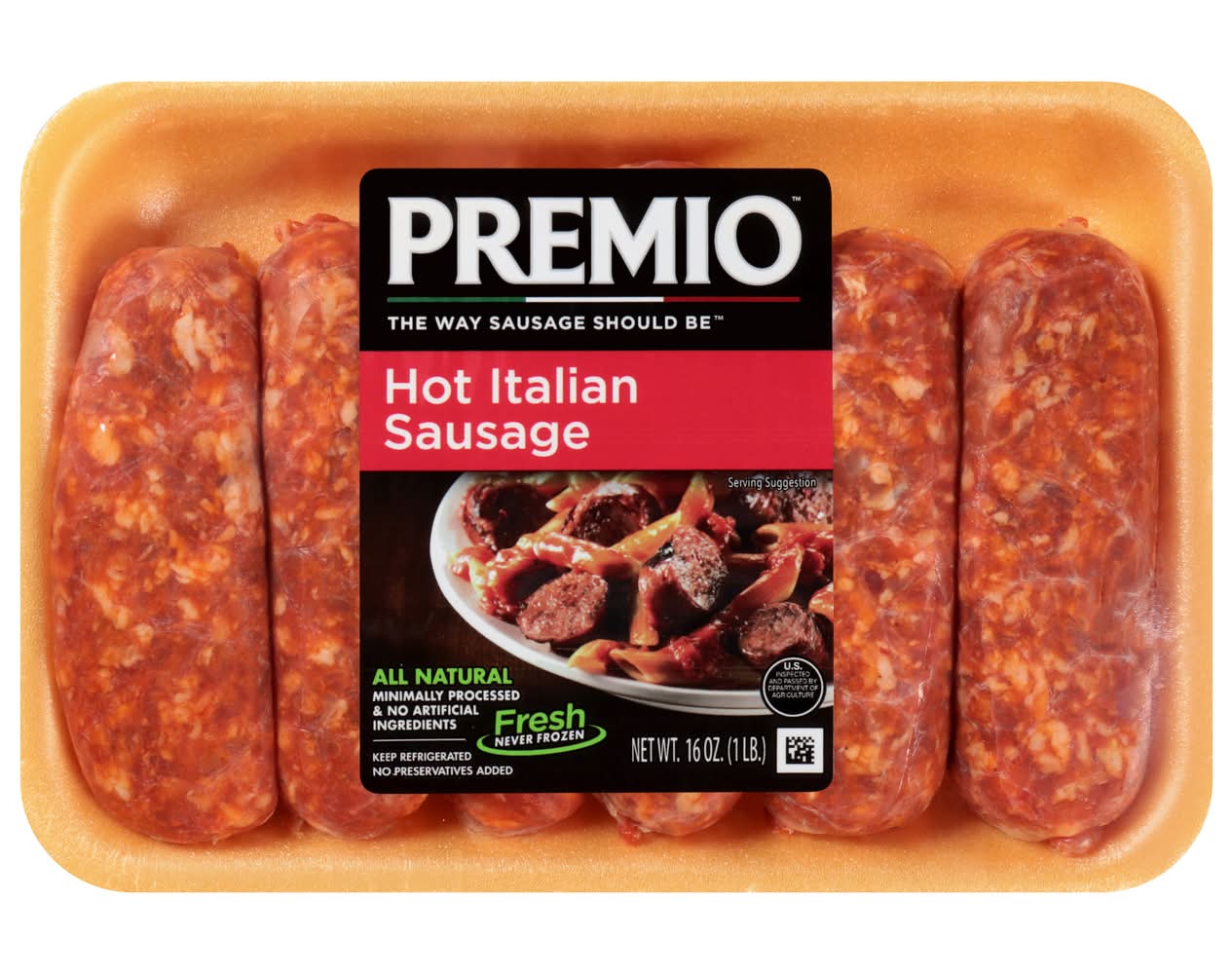 Premio Hot Italian Sausage (16 oz)